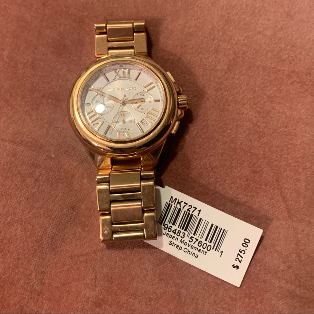 Michael Kora Oversized Camille Rose Gold-Tone Watch
